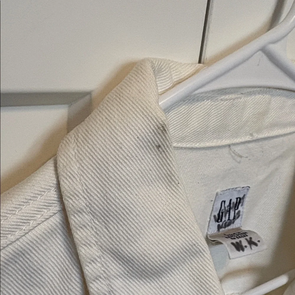 [Gap] Vintage White Denim Button-Up Casual Jean Jacket Long Sleeve Women’s Large - Picture 11 of 12